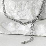 ss-classic chain レタリングラインバーネックレス_silver