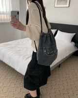 デニムストリングバックパック