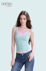 Cozy Mint Dot Pink Sleeveless T-shirt