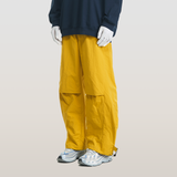 RELABEL 23AW マルチカラーデコンストラクテッドドローストリングワイドレッグプリーツパラトルーパーパンツ