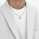 Men's Necklace Circle Pendant Simple Design_CLEF CIRCLE B NEC
