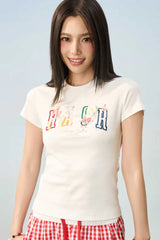 3D ヤーンフラワールーズTシャツ - フィーメイル