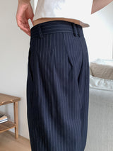 PAPERMOON PIN STRIPE PLEATE TROUSER