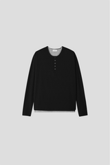 ソリスヘンリーネック長袖ニットTシャツ (4 Colors)