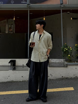 Mona two-tuck wide D-ring slacks