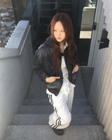 Denim hood jacket