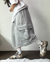 FORMAL BASIC CARGO WIDE BERMUDA 🤎🩶🖤🤍4COLOR