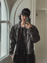 Kuden damage crop denim jacket