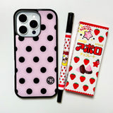 m ドット. (pinkblack) グラスバンパーiPhoneケース