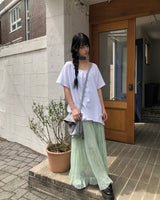 パグル シフォン ティアード ロングスカート
