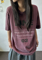Steady Number Pigment Oversized T-Shirt 3color