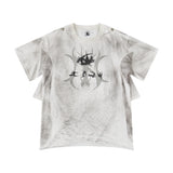 "CHAOS GIRL" ホワイトワックスドTシャツ