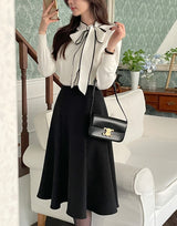Coco Color Matching Line Tie Knit