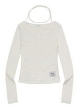 リアレレイヤードストラップホルターネックロングスリーブT(3COLOR)