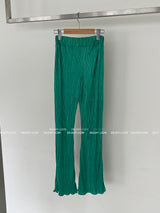 Pleated Slim Long Bootcut Pants