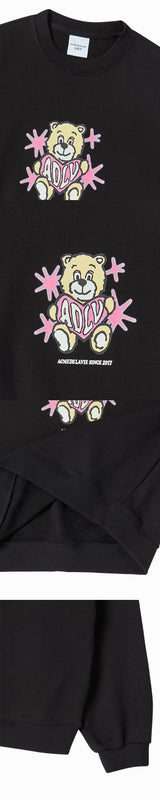 25FW WOMAN AC ベアハートスウェットシャツ ブラック