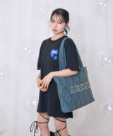 UNISEX ハートプリントT ブラック