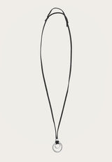 suede double ring necklace