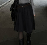 Long midi pleated skirt