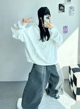 ストラップバルーンワイドデニム🖤💙 - 2カラー