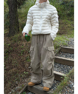 [Unisex] コーデュロイバンディングカーゴワイドパンツ(2color)