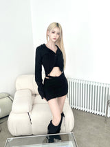 1236. パッチワークカーゴクロップフード cardi (3color)