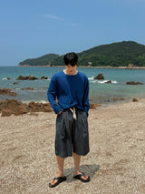 Lur linen denim bermuda pants