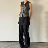 Button Leather Vest - 2colors