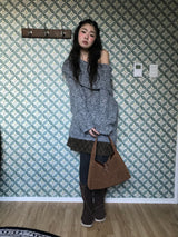 Liz Cutout Checkered Midi Skirt (2 Colors)
