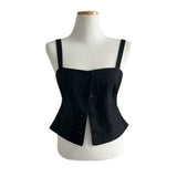 Tailor Mono Button Bustier Back Slit Top