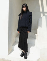 リブド ロング スカート(BLACK)
