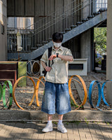Patchwork Half Shirt Jacket