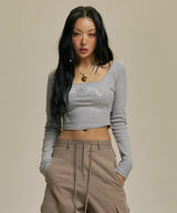 SQUARE NECK STAR WING LONG SLEEVE_GY