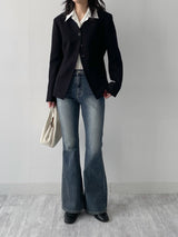 304 Cat Washing Semi-Bootcut Denim Pants