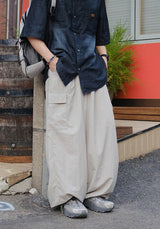 [SEMADE] ワイドナイロンバルーンカーゴパンツ