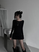 nine eyelet slim one-piece (2color)