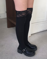 Lace frill knee socks