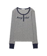 HENLEY NECK WAFFLE LONG SLEEVE (FLOWER) F26QB046