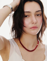 26SS★ H Edition (W) Red Jade Gradation Beaded Necklace