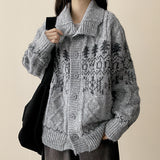 Rina Twisted Patterned Collar Burton Cardigan