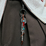 navajo ファザー & ビーズキーリング brown
