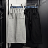 Denim layered sweat pants(2color)
