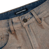 DirtyCoins Stain Disstress Baggy Denim Pants Faded Blue