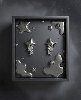 [IZNA Mai Earrings] コズミックミネラルピアス - Silver Color