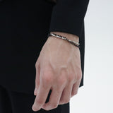 Men's Bracelet Black Beads Surgical Steel_CLEF GATE SIGNAL