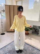v neck loose knit top