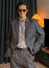 Striped Single Jacket 2COLOR
