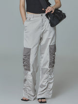 Satin Cargo Pants (Beige)