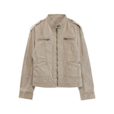 Khaki Washed Denim Utility Jacket