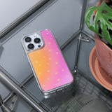 starry night silver epoxy case. pink orange